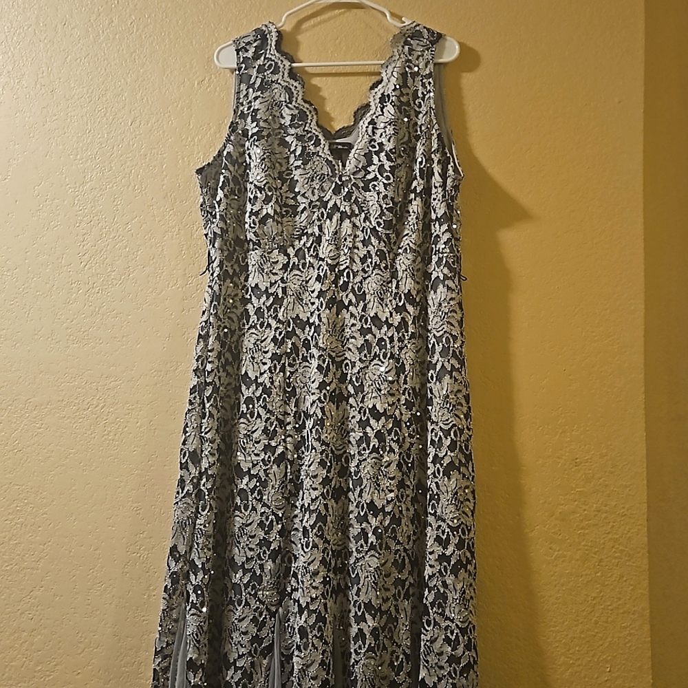 Grey and blue prom dress Candalite